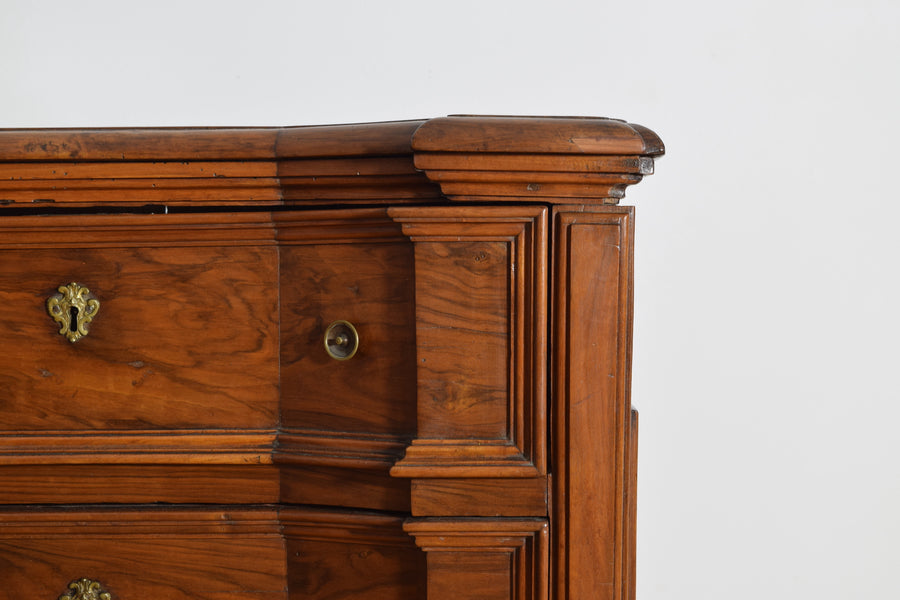 Canted Walnut 3-Drawer Commode