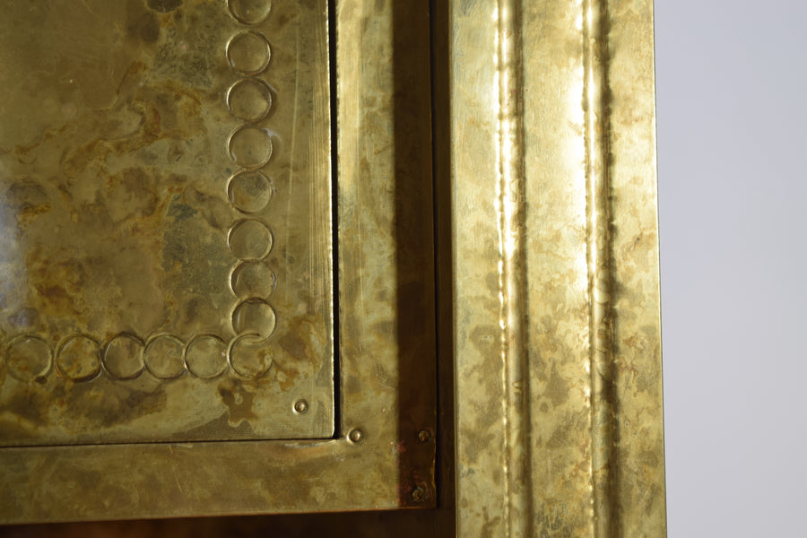 Brass 2-Drawer Bookcase Cabinet