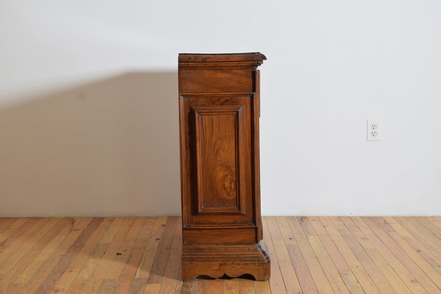 Canted Walnut 3-Drawer Commode