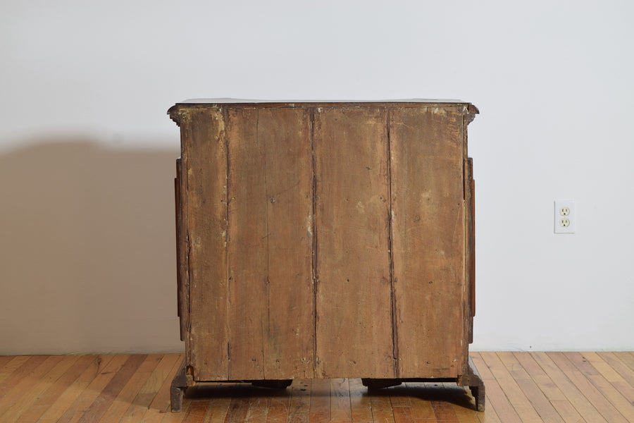 Canted Walnut 3-Drawer Commode