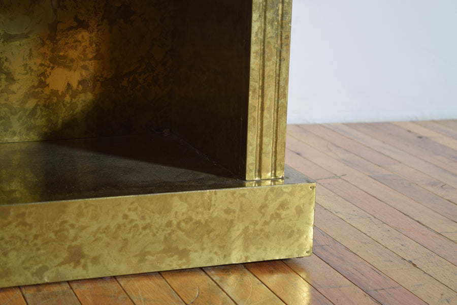 Brass 2-Drawer Bookcase Cabinet