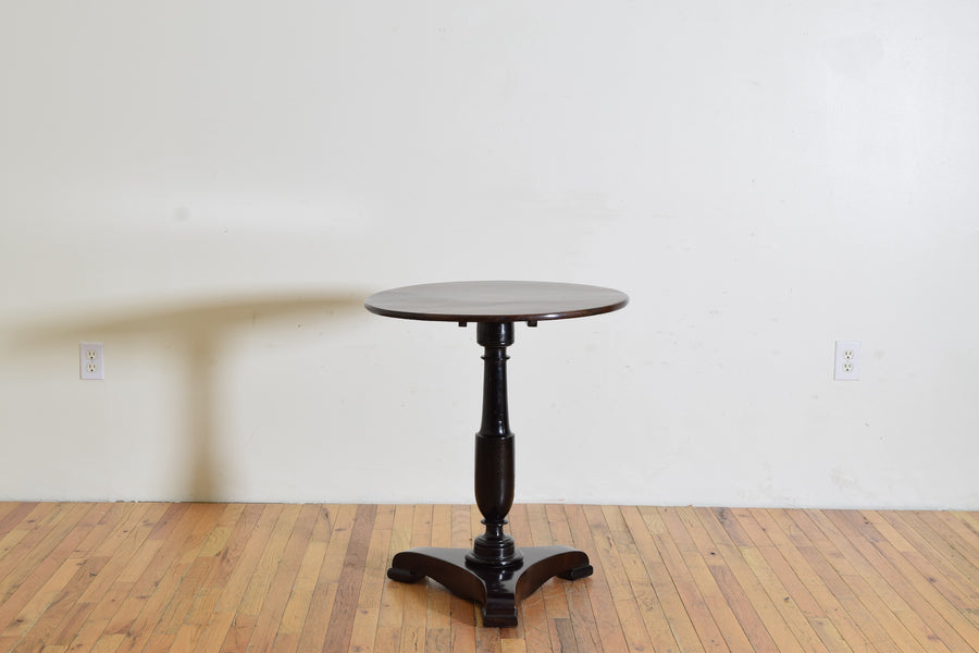 Walnut and Ebonized Tilt-Top Table