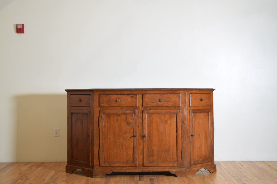 Large Rustic Larice Wood Scantonata Credenza