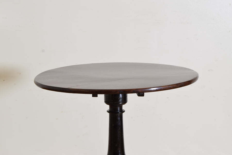 Walnut and Ebonized Tilt-Top Table