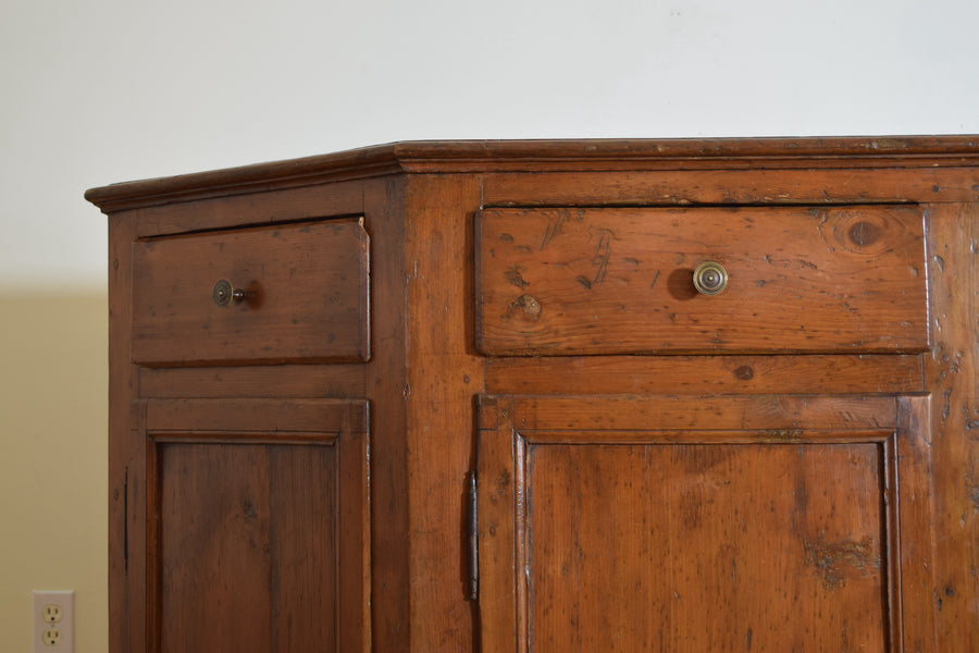 Large Rustic Larice Wood Scantonata Credenza