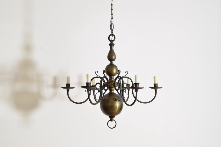 Brass 6-Light Chandelier