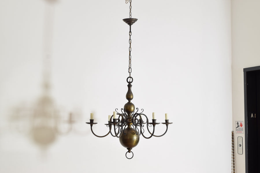 Brass 6-Light Chandelier