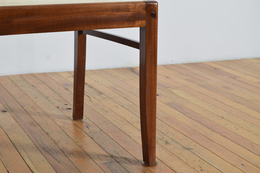 Set of 6 Shaped Walnut and Upholstered Dining Chairs