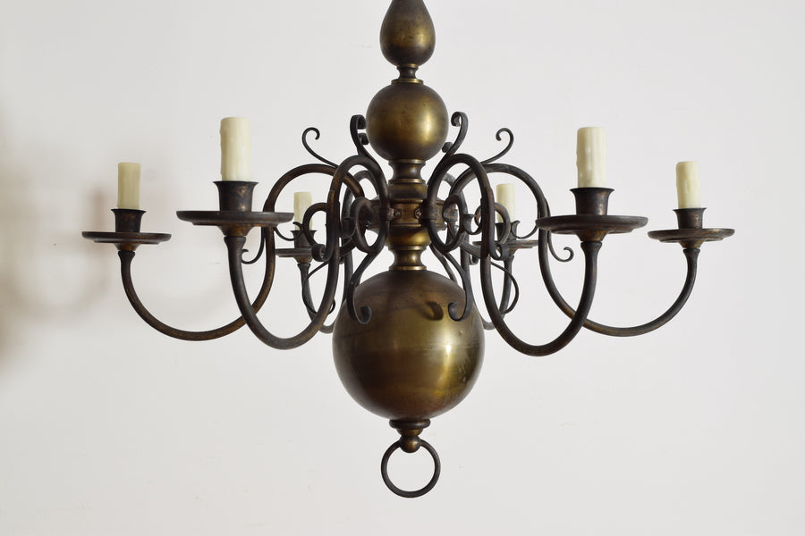 Brass 6-Light Chandelier