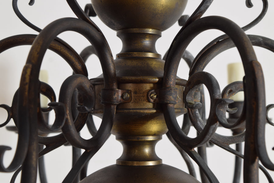 Brass 6-Light Chandelier