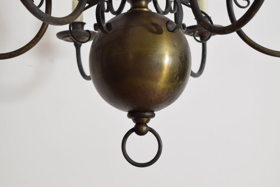 Brass 6-Light Chandelier