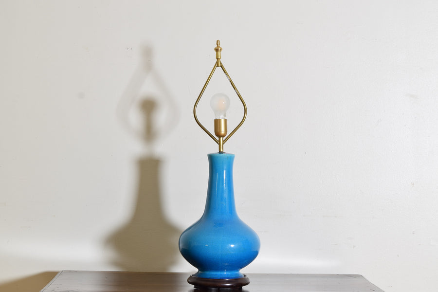 Pair of Cerulean Blue Lamps