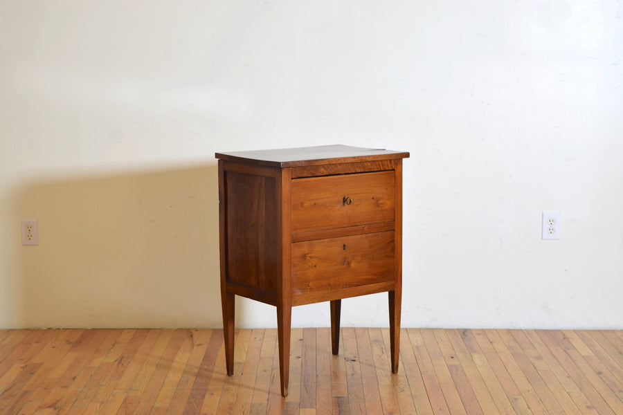 Walnut 2-Drawer Bedside Commode