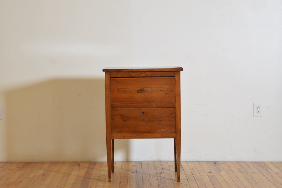 Walnut 2-Drawer Bedside Commode