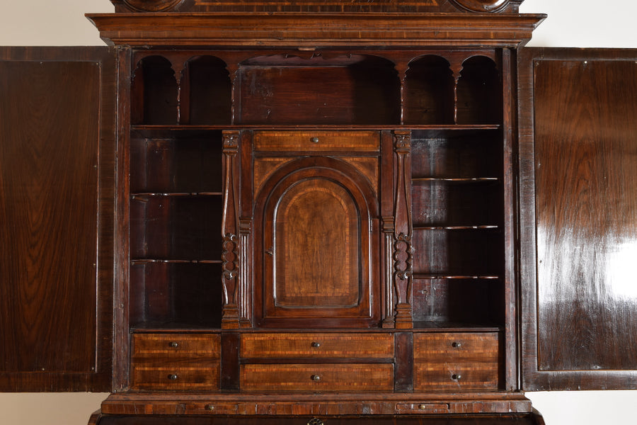 Carobwood Veneered 2-Piece Secretary Cabinet
