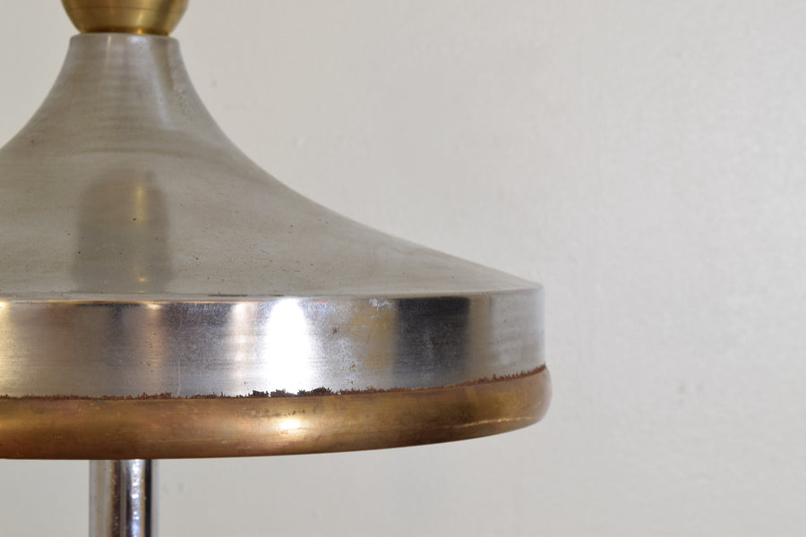 Chrome and Brass Table Lamp