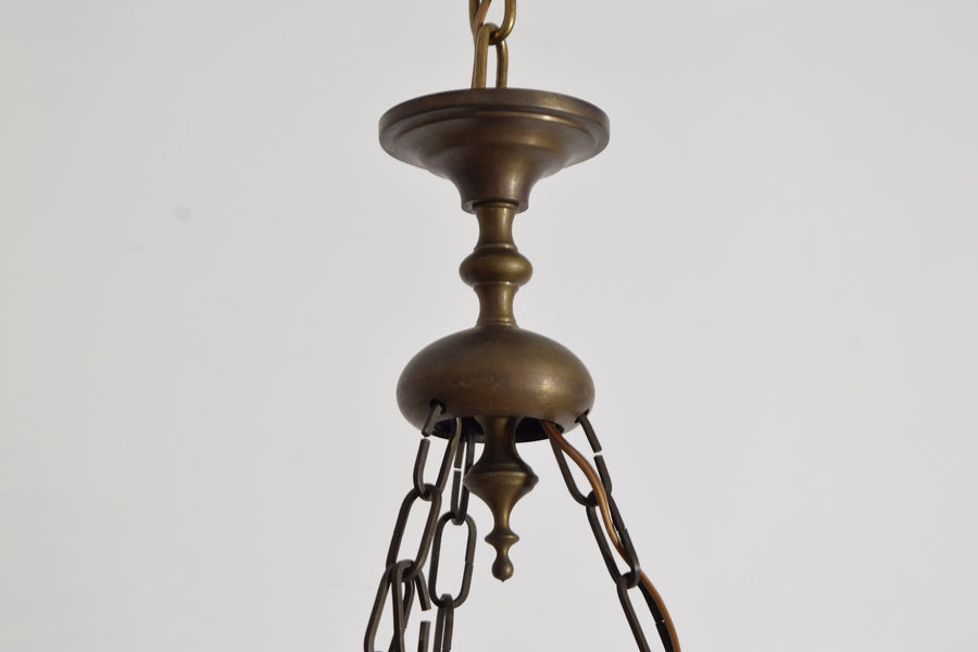 Cast and Patinated Bronze 6-Light Chandelier