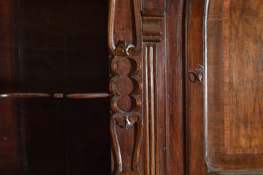 Carobwood Veneered 2-Piece Secretary Cabinet