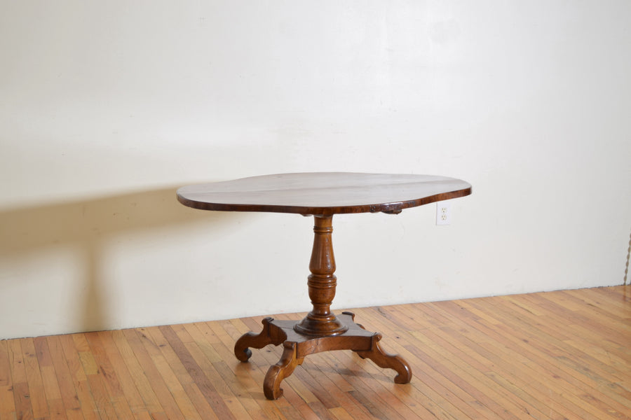 Shaped Walnut Center Table