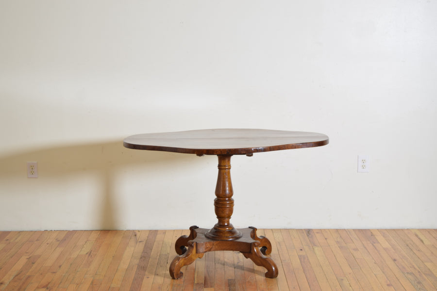 Shaped Walnut Center Table