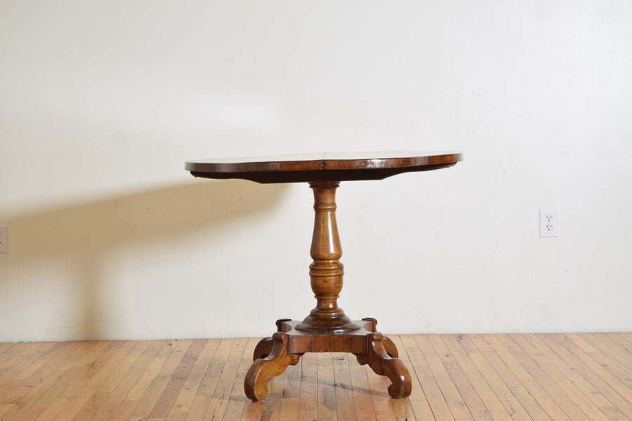 Shaped Walnut Center Table