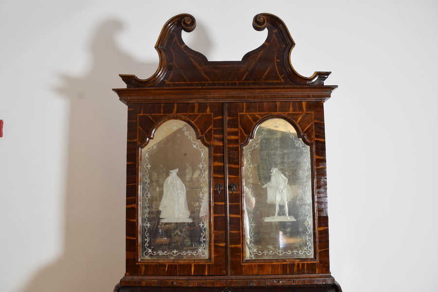 Carobwood Veneered 2-Piece Secretary Cabinet