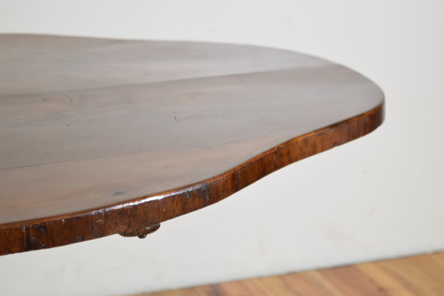 Shaped Walnut Center Table