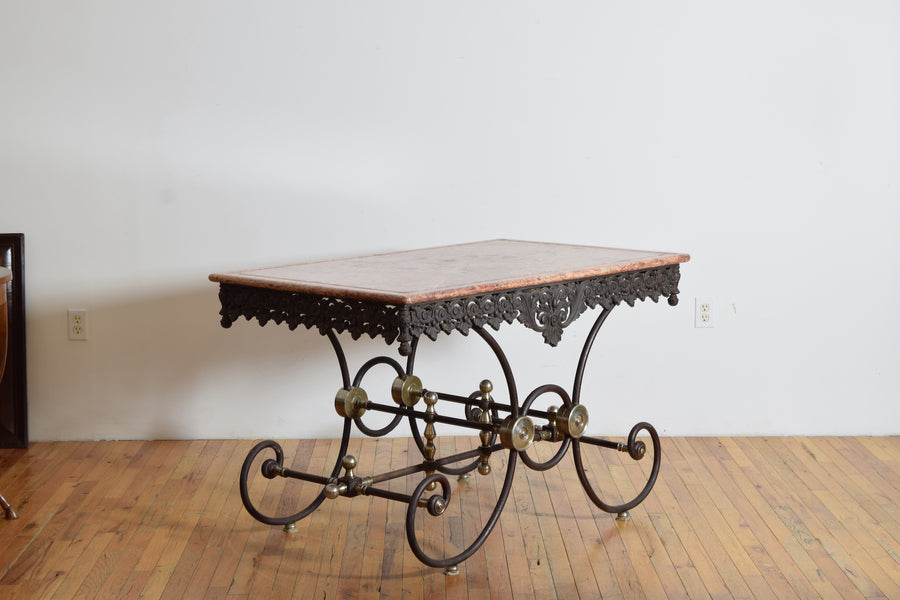 Iron, Steel, and Marble-Top Butcher's Table
