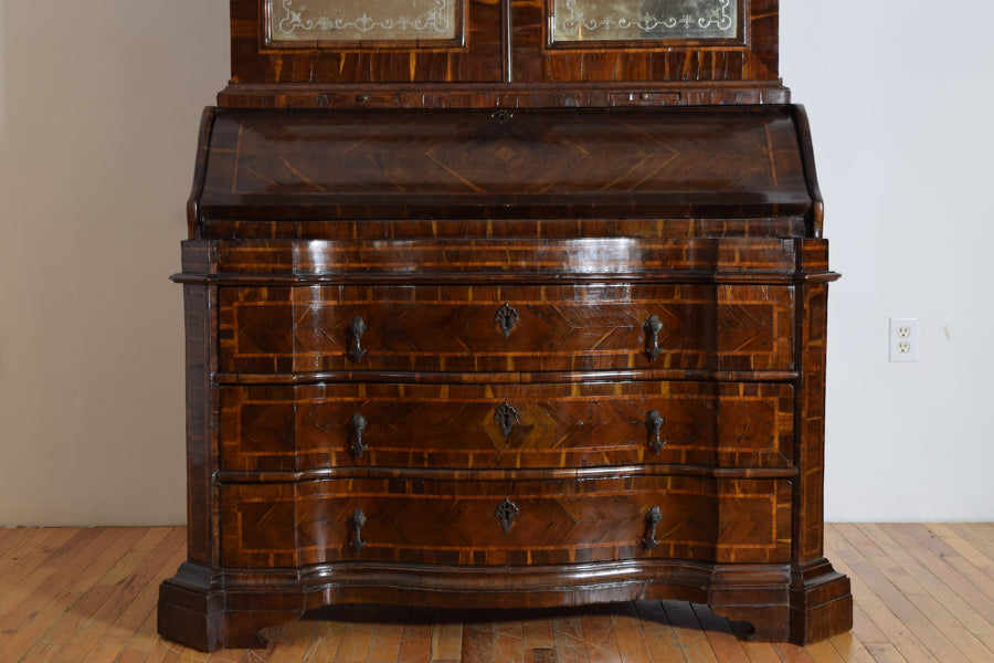 Carobwood Veneered 2-Piece Secretary Cabinet