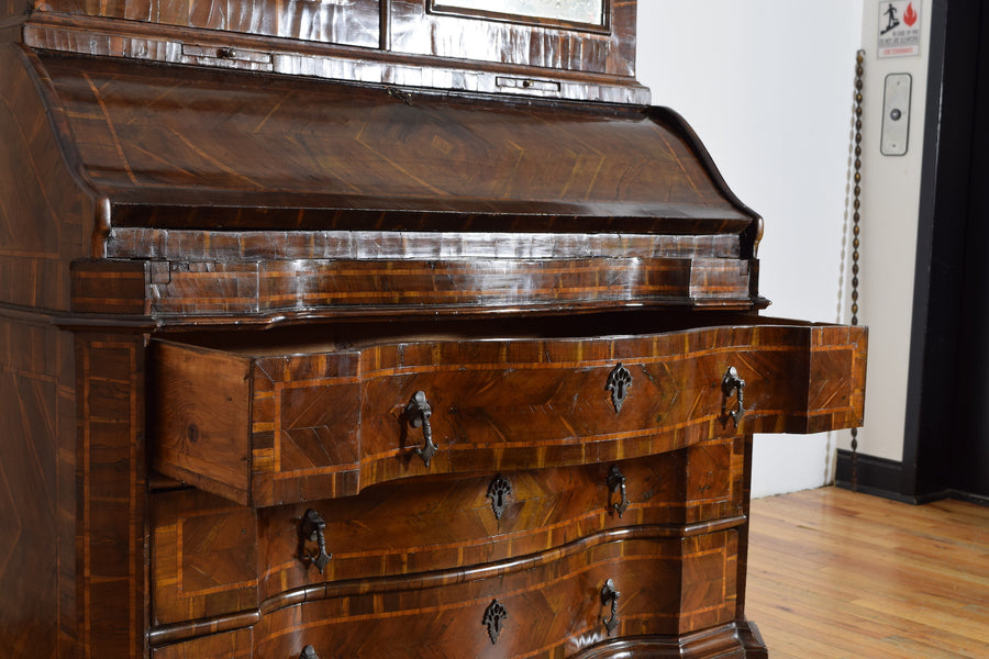 Carobwood Veneered 2-Piece Secretary Cabinet