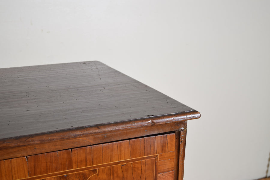 Walnut, Ebonized, and Veneered 4-Drawer Commode