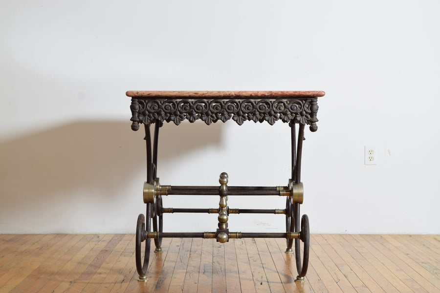 Iron, Steel, and Marble-Top Butcher's Table