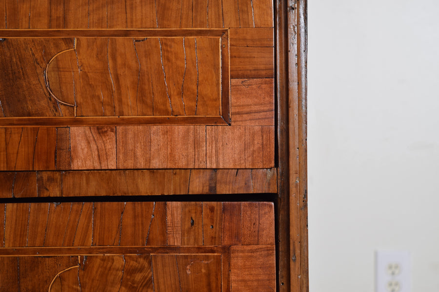 Walnut, Ebonized, and Veneered 4-Drawer Commode