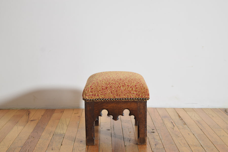 Oak and Upholstered Footstool