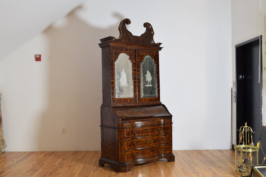 Carobwood Veneered 2-Piece Secretary Cabinet