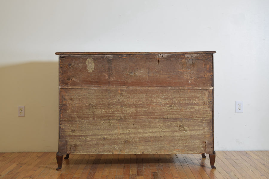 Walnut, Ebonized, and Veneered 4-Drawer Commode