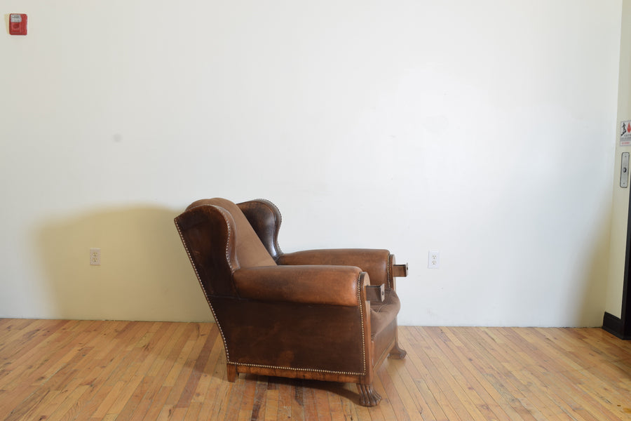 Leather Upholstered Smoking Chair