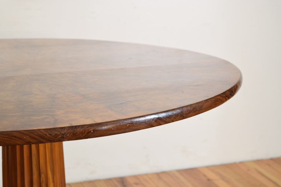 Walnut and Burl Walnut Veneered Center Table