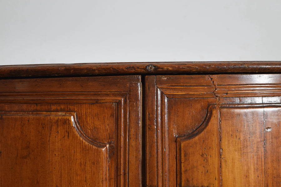 Fir Wood Serpentine Shaped 2-Door Credenza