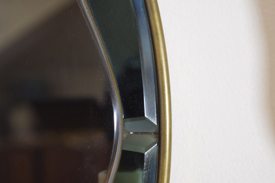 Pair of Brass and Beveled Glass 2-Arm Sconces