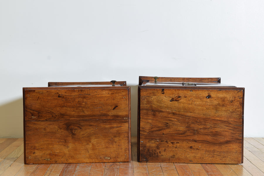 Pair of Walnut Bedside Commodes