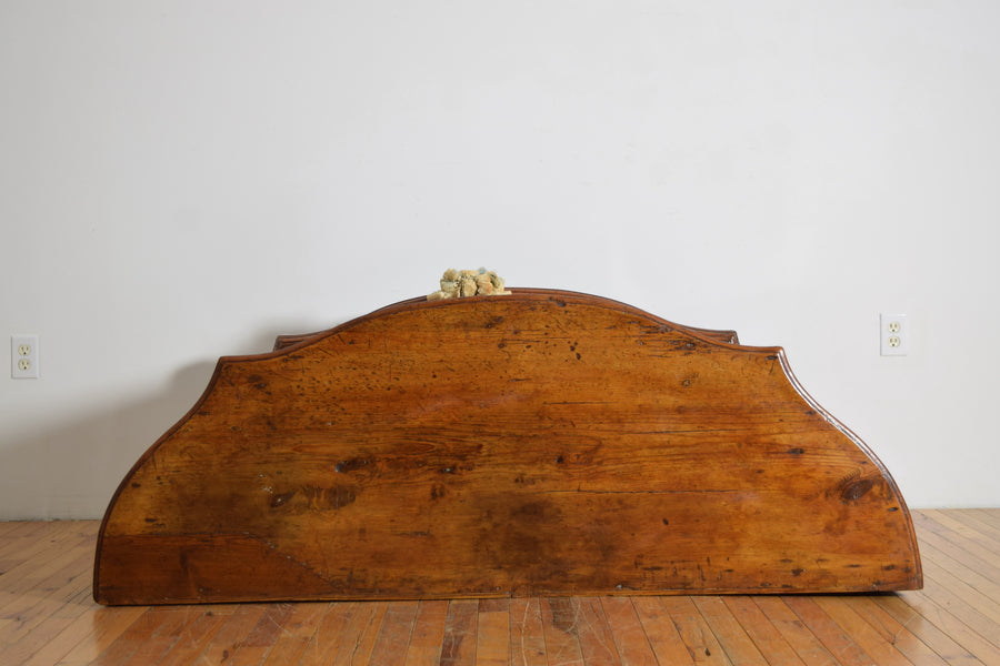 Fir Wood Serpentine Shaped 2-Door Credenza