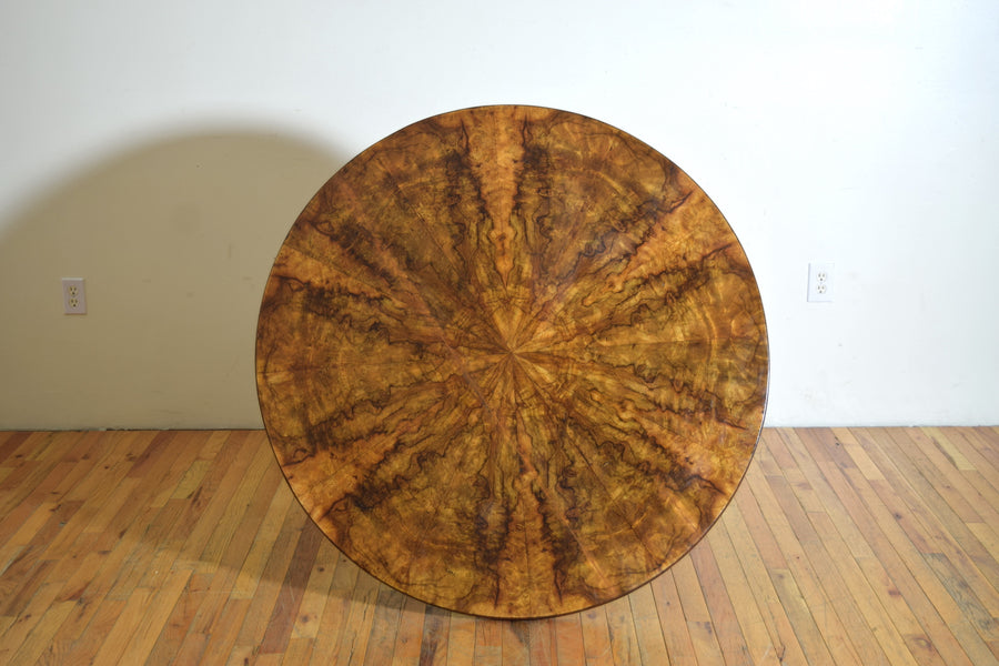 Walnut and Burl Walnut Veneered Center Table