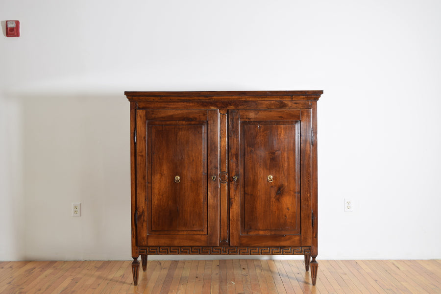 Tall Carved Walnut 2-Door Cabinet
