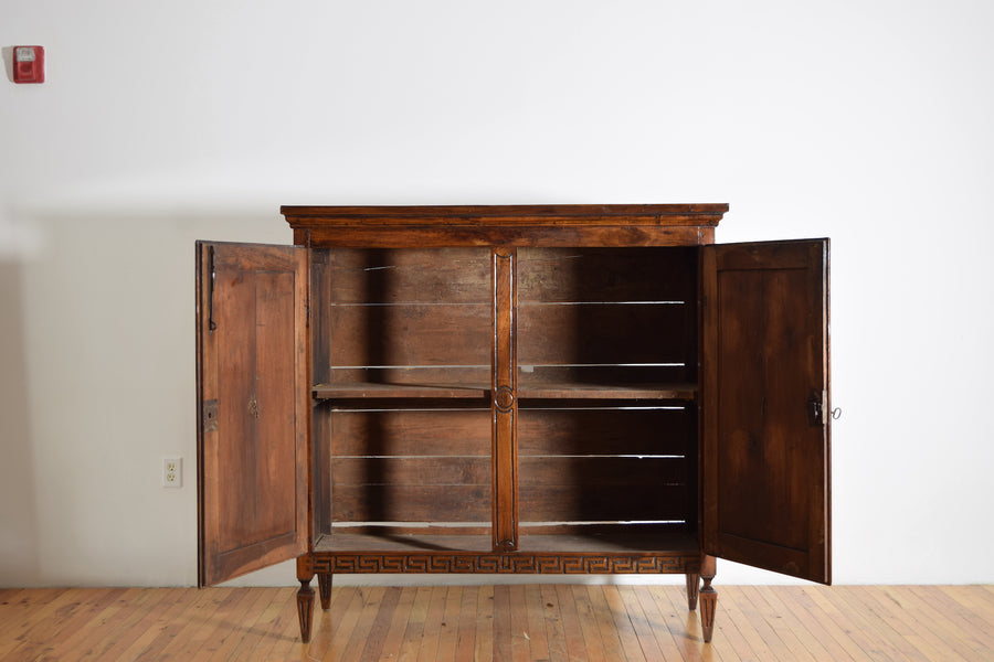 Tall Carved Walnut 2-Door Cabinet