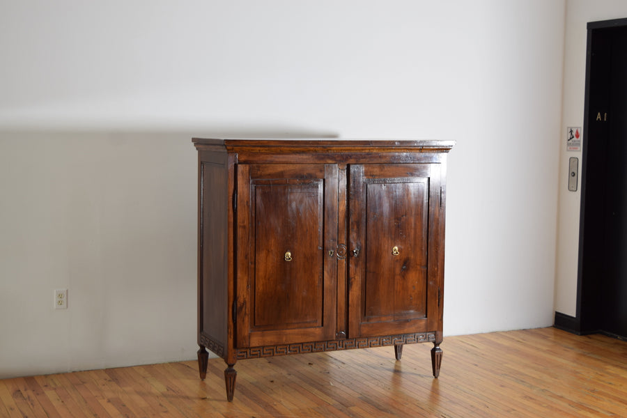 Tall Carved Walnut 2-Door Cabinet