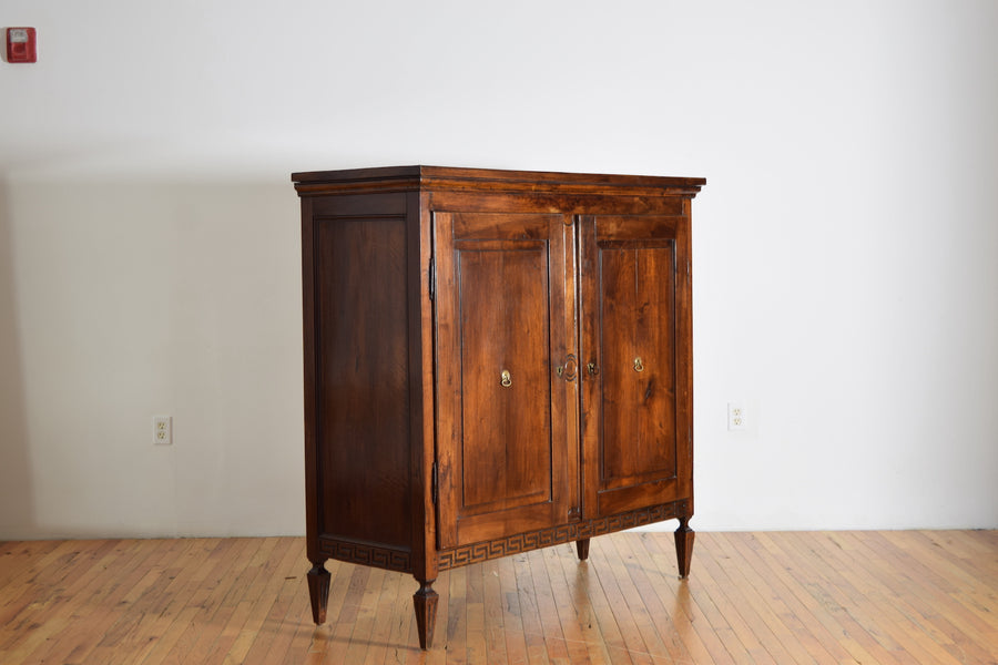 Tall Carved Walnut 2-Door Cabinet