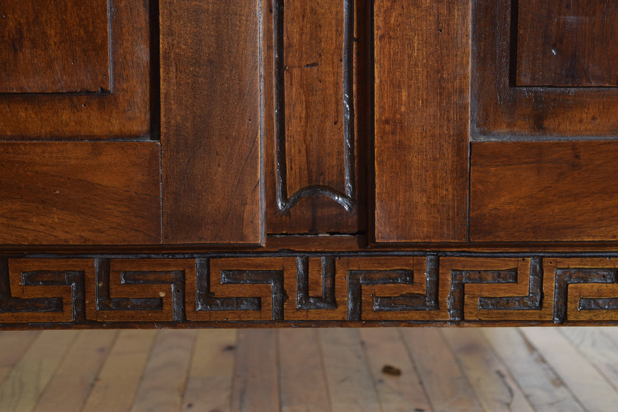 Tall Carved Walnut 2-Door Cabinet