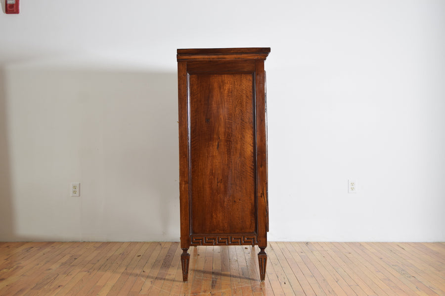 Tall Carved Walnut 2-Door Cabinet