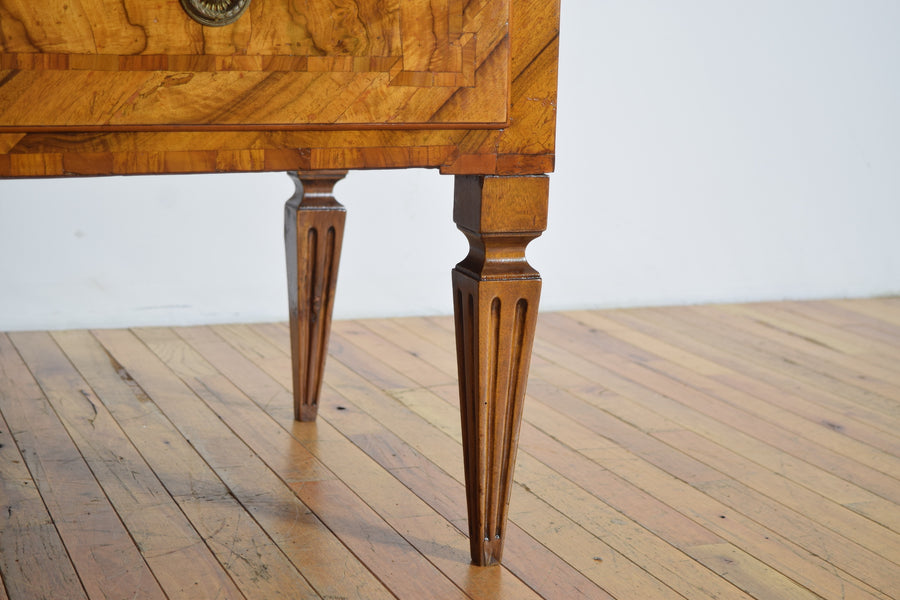 Pair of Boldly Veneered 2-Drawer Commodes